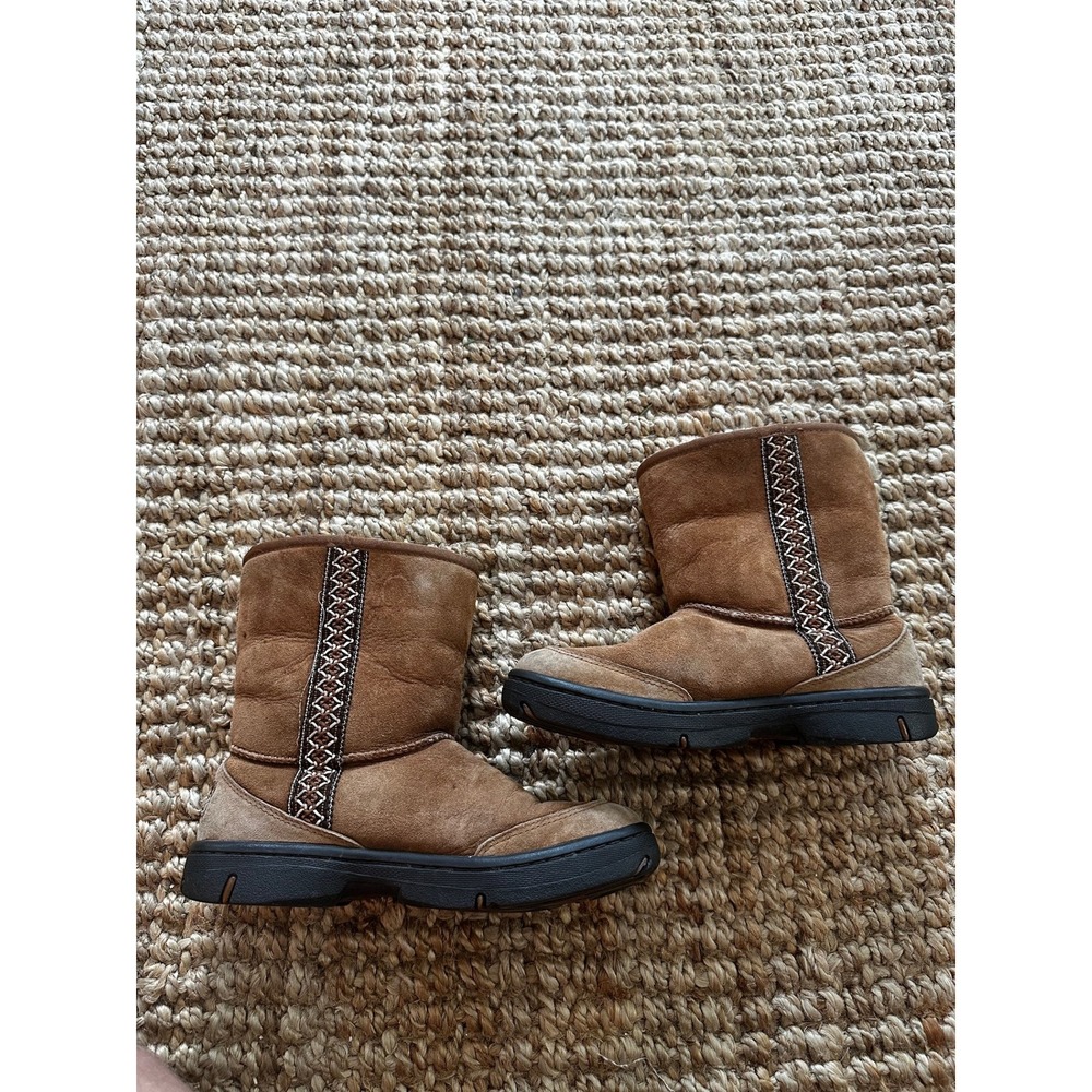 UGG Australia Ultimate Tas 5212 Chestnut Brown Suede Shearling Boots Womens 7